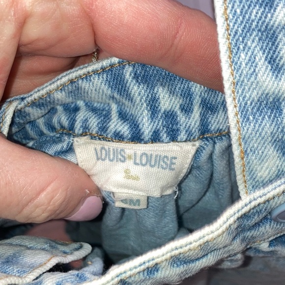 Louis Louise Paris denim baby girl overalls bubble 6 months EUC - Picture 2 of 2